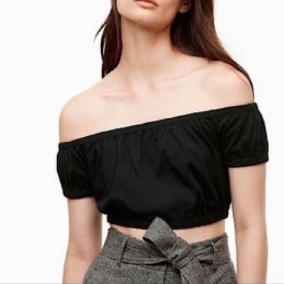 Aritzia Tops - ARITZIA Wilfred Adelisa off shoulder crop top black size medium
